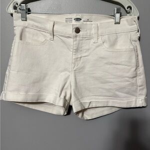 Old Navy Off-White Denim Cuffed Shorts